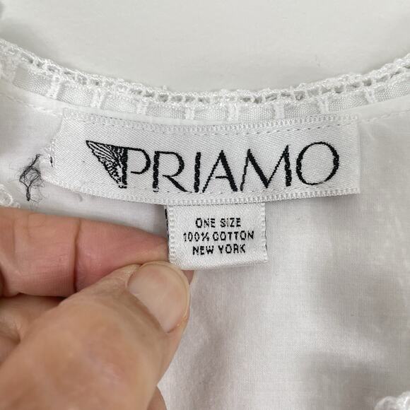 Vintage Priamo Nightgown One Size White Victorian Lace Romantic Prairie Boho - Picture 3 of 11